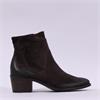 Paul Green Western Block Heel Ankle Boot - Brown Suede